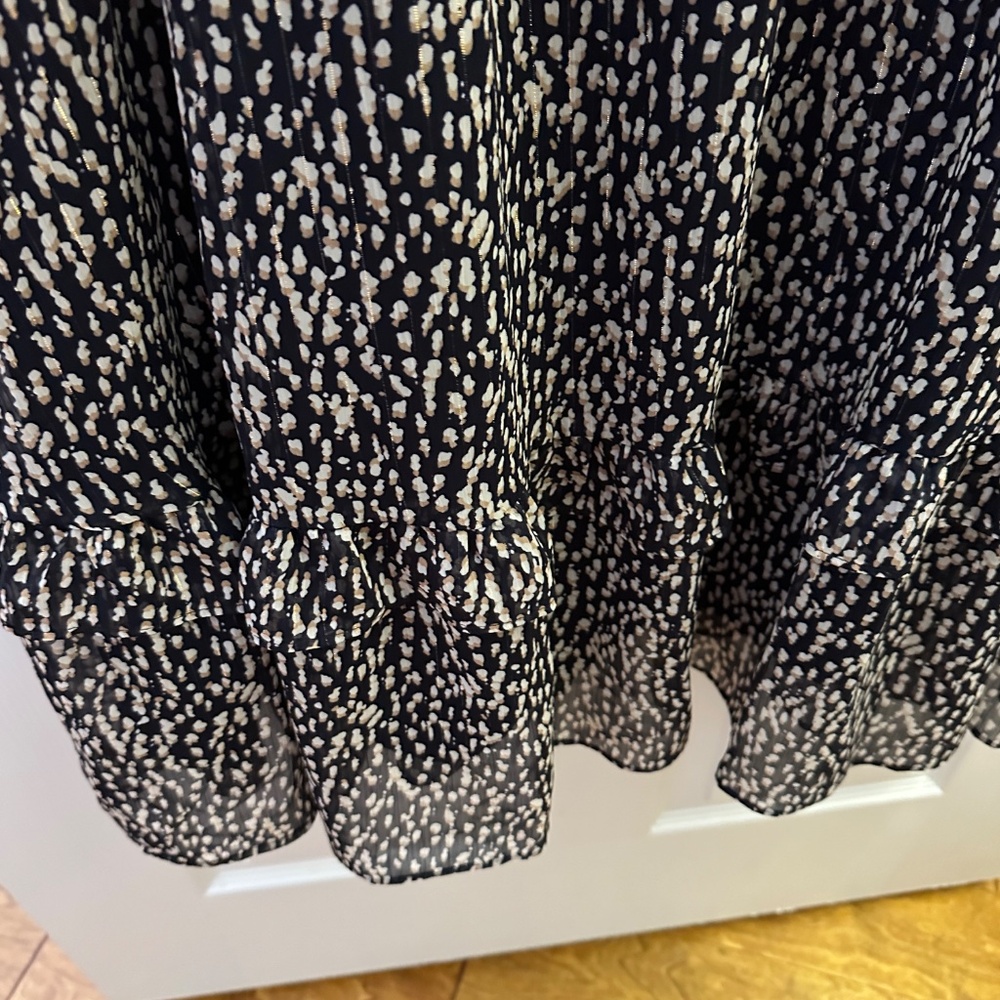NWT Soft Surroundings  Hazel/Black/Tan Animal Print Tiered V Neck Dress - Size L - Picture 9 of 14